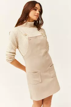 Женский карман с камнями, ступенчатый ремешок, прошитый мини-салопет Olalook, серый