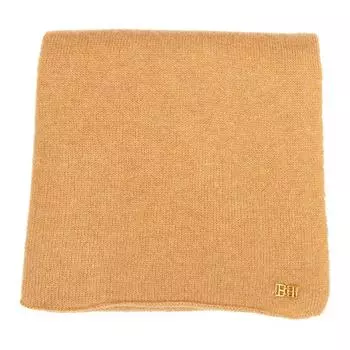 Женский кашемировые вязаный шарф цвета верблюжьей шерсти BALLY