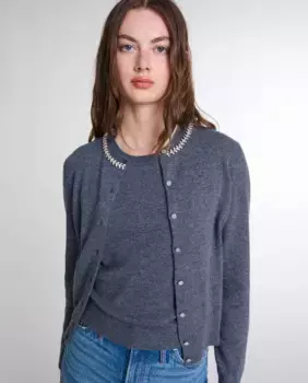 Женский кашемировый кардиган 2 в 1 Maje, серый