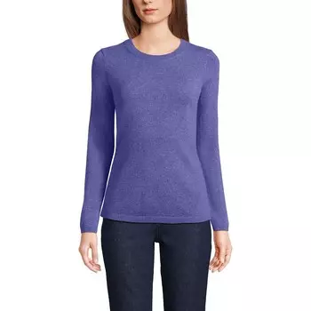 Женский кашемировый свитер с круглым вырезом Lands End Lands' End, цвет Periwinkle Heather