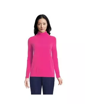 Женский кашемировый свитер с высоким воротником Lands' End, розовый