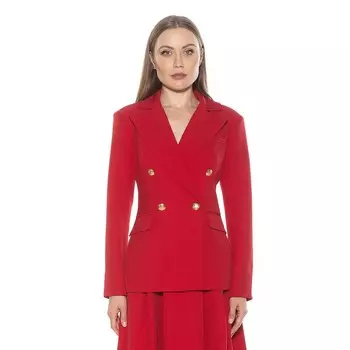 Женский классический двубортный пиджак из твила ALEXIA ADMOR Farrah, красный