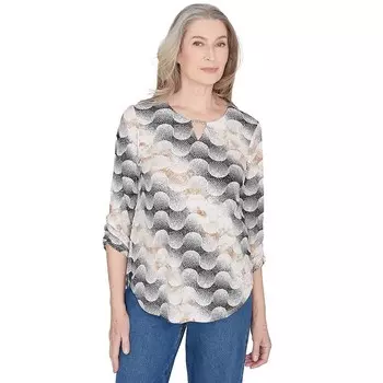 Женский классический топ в горошек Alfred Dunner, цвет Black Tan