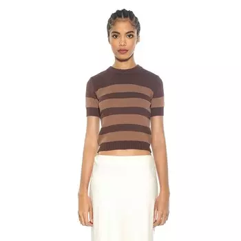 Женский классический вязаный топ в полоску ALEXIA ADMOR Pat, коричневый