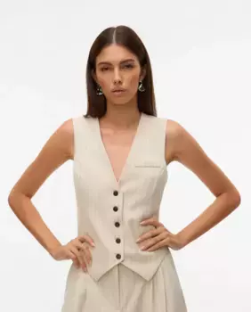Женский классический жилет в тонкую полоску Vero Moda, белый