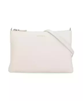 Женский клатч цвета слоновой кости из зерненой кожи Coccinelle, бежевый