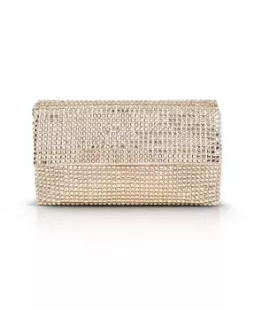 Женский клатч-конверт с кристаллами Maria Jewel Badgley Mischka, бежевый