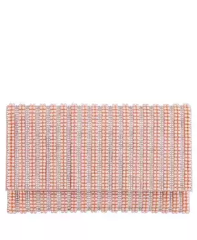 Женский клатч-конверт с россыпью искусственного жемчуга и кристаллов Nina, розовый