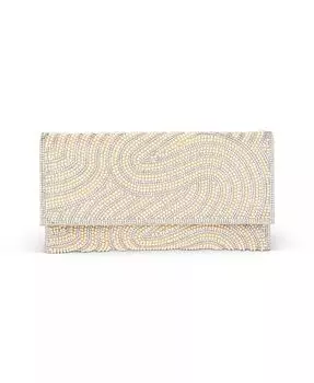 Женский клатч-конверт Tina с бисером и завитками Jewel Badgley Mischka, бежевый