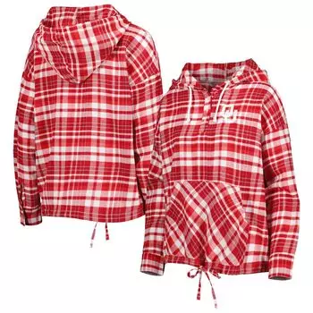 Женский клетчатый пуловер с капюшоном Concepts Sport Crimson Oklahoma Earlys Mainstay