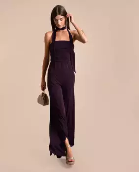 Женский комбинезон без бретелек с бантом The-Are, фиолетовый