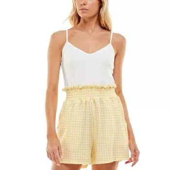 Женский комбинезон без рукавов с присборенной юбкой для юниоров Ultra Flirt, цвет gingham pale banana