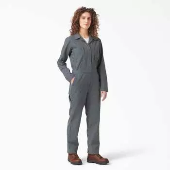 Женский комбинезон Dickies с длинным рукавом в полоску из гикори, цвет rinsed hickory stripe (rhs)