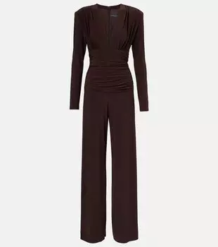 Женский комбинезон из джерси с защипами Norma Kamali, коричневый