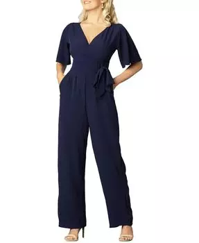 Женский комбинезон из крепа Charisma с широкими штанинами Kiyonna, синий