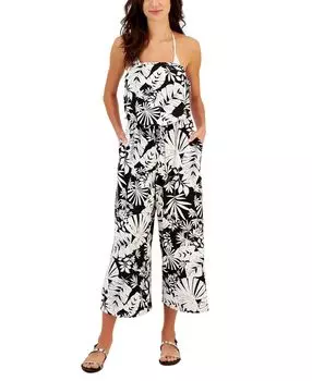 Женский комбинезон jungle с прямым вырезом без рукавов, накидка J Valdi, черно-белый