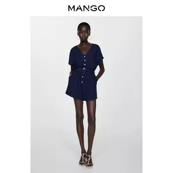 Женский комбинезон Mango из лиоцеллового волокна, темно-синий