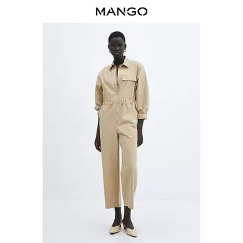 Женский комбинезон Mango с длинными рукавами, коричневый