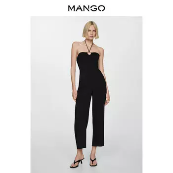 Женский комбинезон Mango с открытой спиной, черный