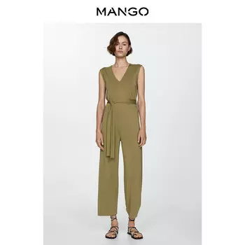 Женский комбинезон Mango с регулируемым поясом сзади, хаки