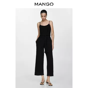 Женский комбинезон Mango с широкими штанинами, черный