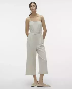 Женский комбинезон миди с поясом в тон Vero Moda, цвет Blanco Hielo