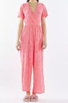 Женский комбинезон-парео, пляжное, неоновое кружево, розовый Nicoletta