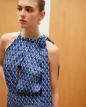 Женский комбинезон с бантом и принтом Green Coast, цвет 440 Azuln