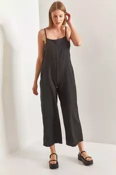 Женский комбинезон с бретелями Bianco Lucci, черный