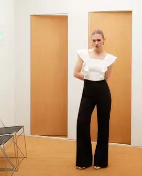 Женский комбинезон с квадратным вырезом и ажурными вставками Green Coast, черный