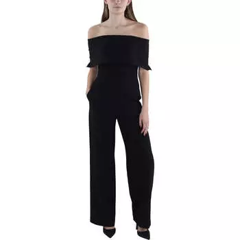 Женский комбинезон с открытыми плечами и широкими штанинами Vince Camuto, черный