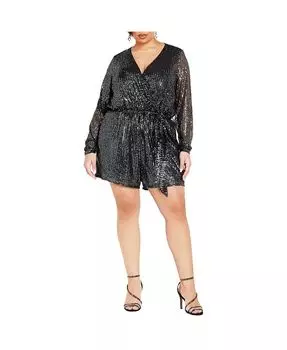 Женский комбинезон с пайетками CITY CHIC, серебряный