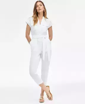 Женский комбинезон с поясом и короткими рукавами I.N.C. International Concepts, белый