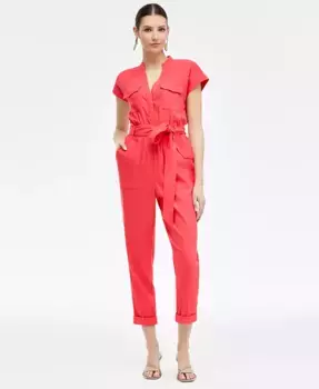 Женский комбинезон с поясом и короткими рукавами I.N.C. International Concepts, розовый