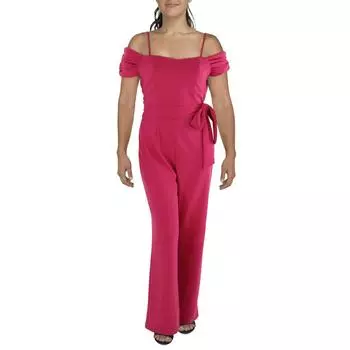 Женский комбинезон с широкими штанинами и открытыми плечами Tahari ASL, розовый