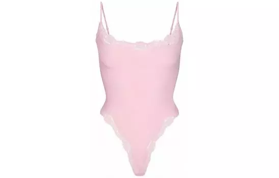 Женский комбинезон SKIMS FITS EVERYBODYSUIT с кружевом и бретельками цвета вишни, CHERRY BLOSSOM TONAL/Cherry Blossom