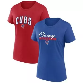 Женский комбинированный комплект футболок с логотипом Fanatics Royal/Red Chicago Cubs Fan Fanatics Fanatics