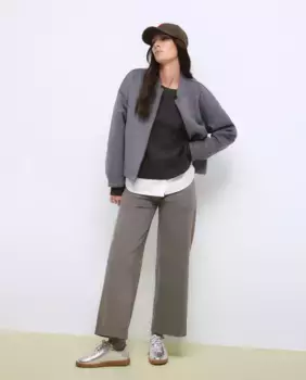 Женский комбинированный свитер из поплина Tintoretto, цвет 830 Antracita