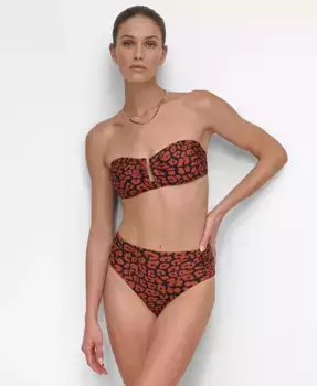 Женский комплект бикини Bandeau (топ и трусики) DKNY, коричневый