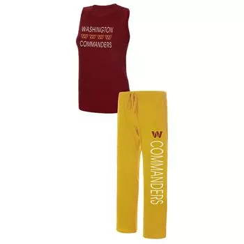 Женский комплект Concepts Sport бордовый/золотой Washington Commanders Muscle Майка и брюки для сна