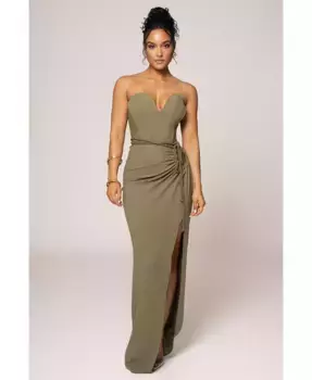 Женский комплект Destination из льна: юбка и топ JLUXLABEL, зеленый