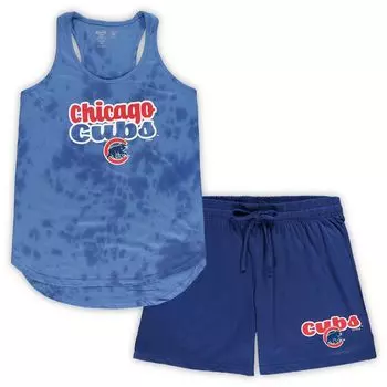 Женский комплект для сна Concepts Sport Royal Chicago Cubs размера плюс с майкой Cloud и шортами