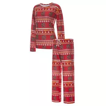 Женский комплект для сна с длинными рукавами и брюками Concepts Sport Red Maryland Terrapins Holiday