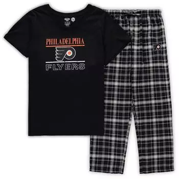 Женский комплект для сна с футболкой и брюками большого размера Concepts Sport Philadelphia Flyers большого размера