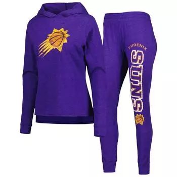 Женский комплект для сна с капюшоном и брюками Concepts Sport Heather Purple Phoenix Suns Team