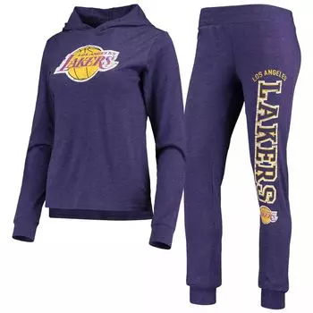 Женский комплект для сна с капюшоном и брюками Concepts Sport Purple Los Angeles Lakers