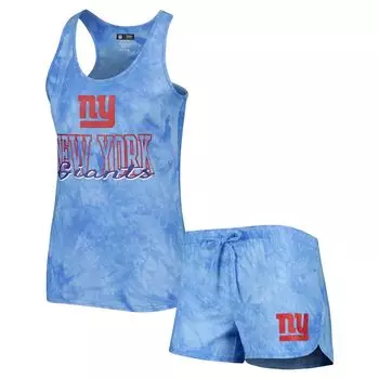 Женский комплект для сна с майкой и шортами Concepts Sport Royal New York Giants Billboard с круглым вырезом и шортами