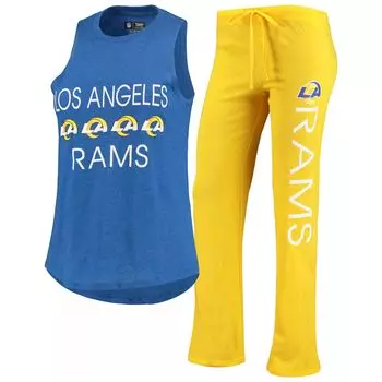 Женский комплект для сна с майкой и брюками Concepts Sport Gold/Royal Los Angeles Rams Muscle