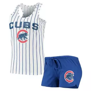 Женский комплект для сна с майкой и шортами Concepts Sport Royal/White Chicago Cubs Vigor Racerback