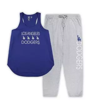 Женский комплект для сна с топом и брюками Los Angeles Dodgers королевского цвета, цвета Хизер Серый Concepts Sport